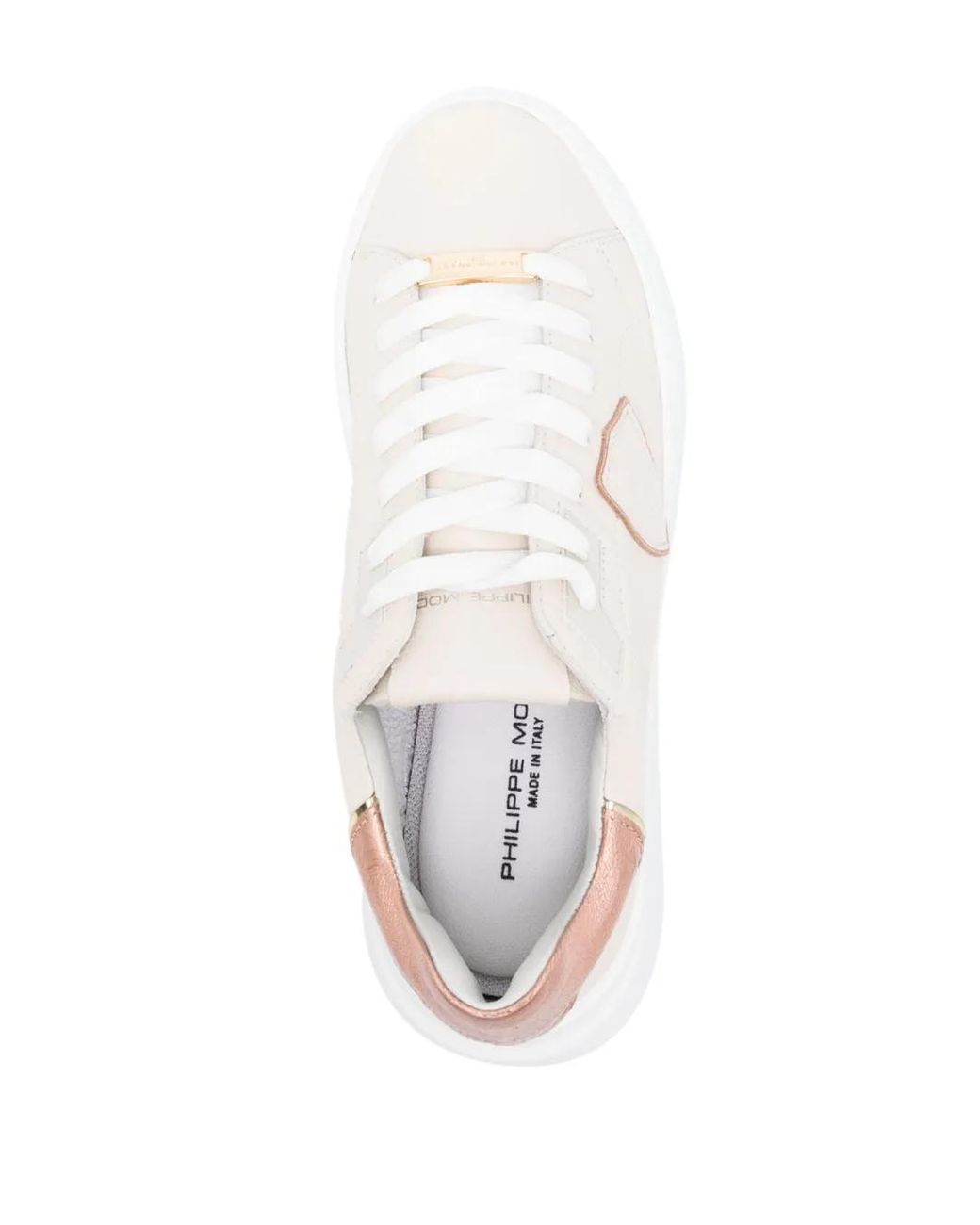 Philippe Model White Tres Temple Lace-Up Sneakers