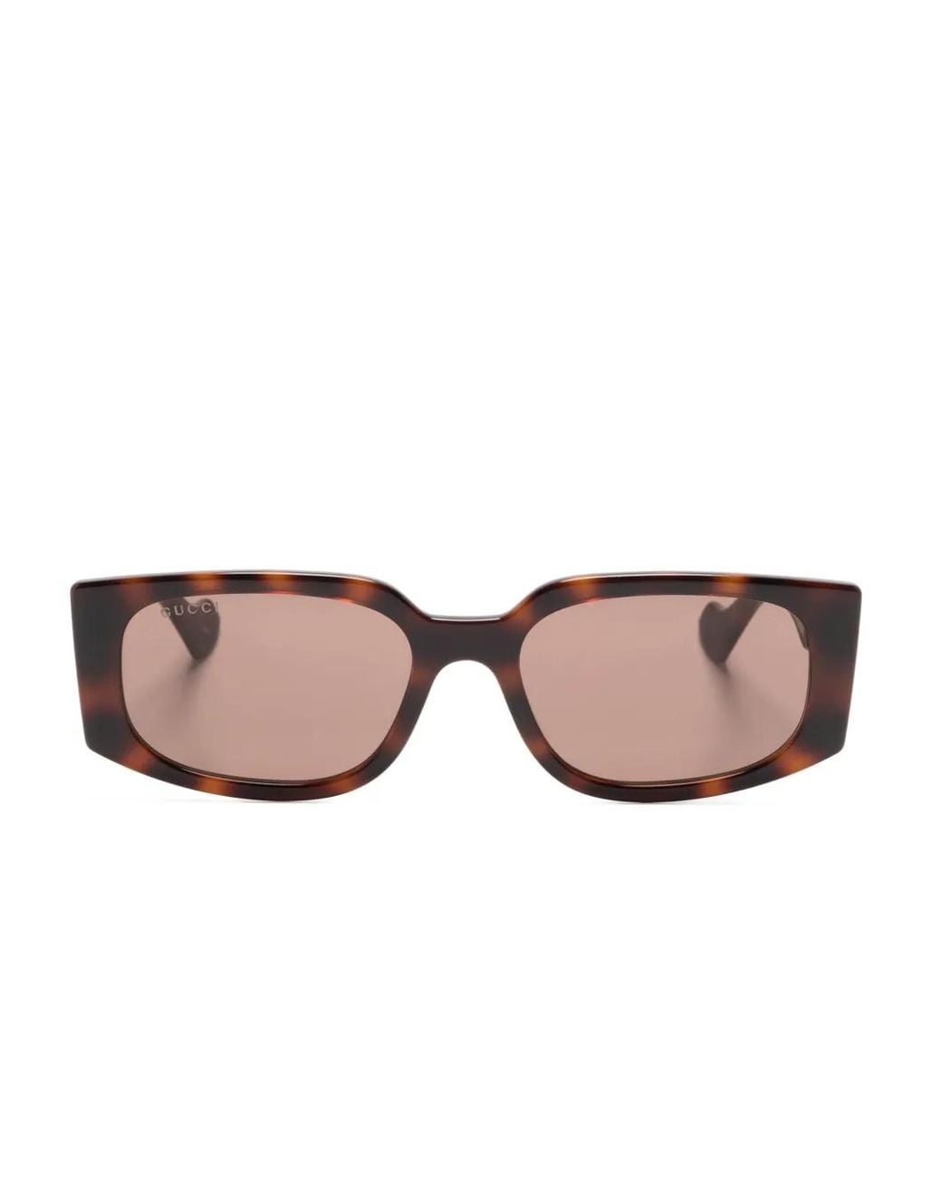 Gucci Pink Double G Rectangle-Frame Sunglasses