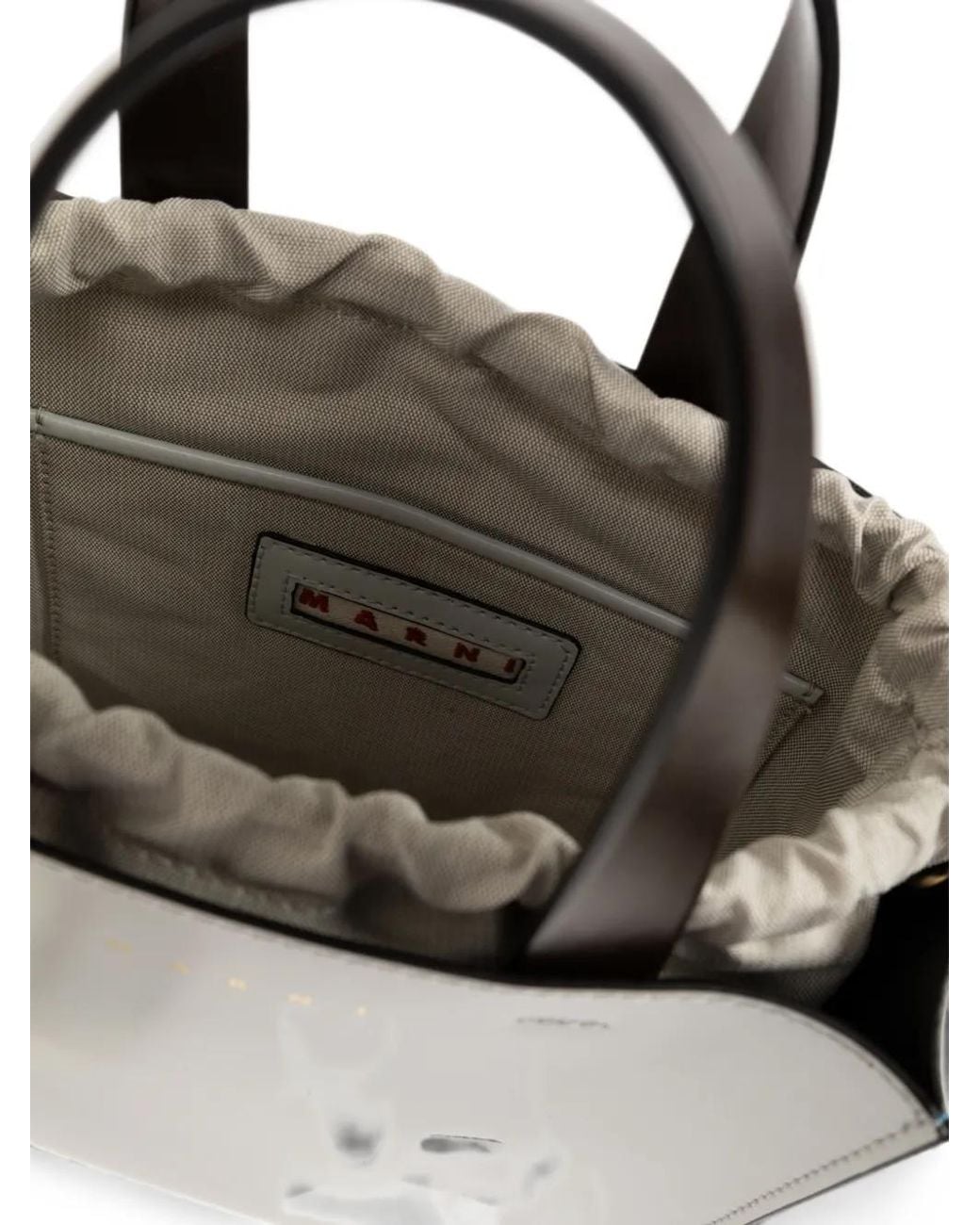 Marni White Mini Cabas Museo En Cuir