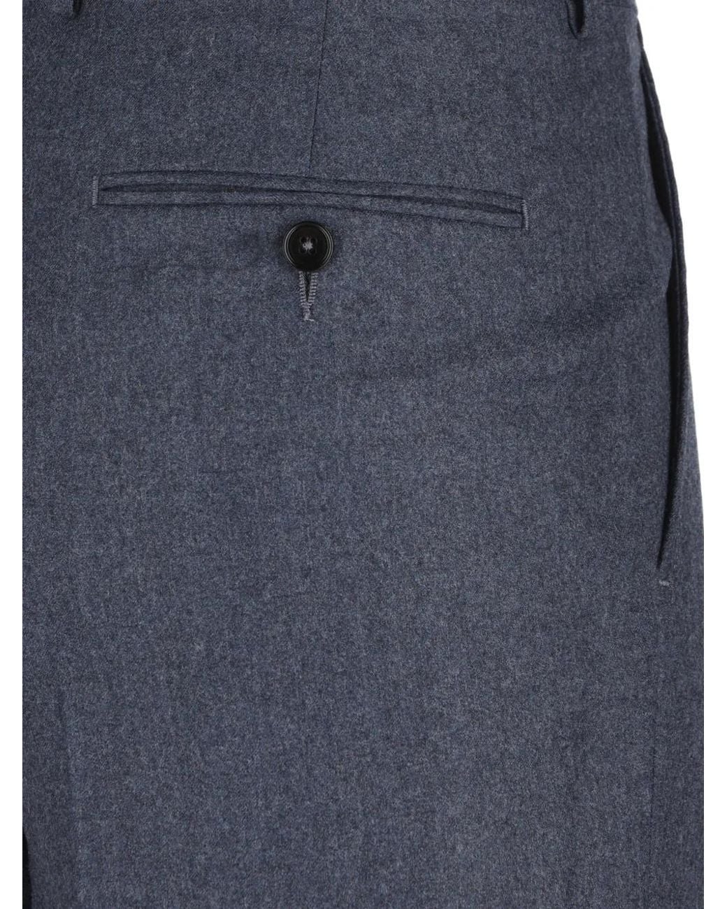 Zegna Blue Pantalon De Costume À Plis for men