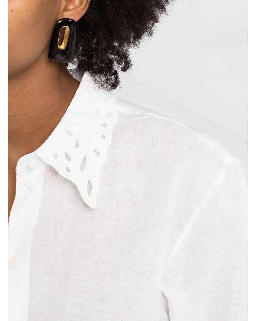 Chloé White Broderie Anglaise Linen Shirt