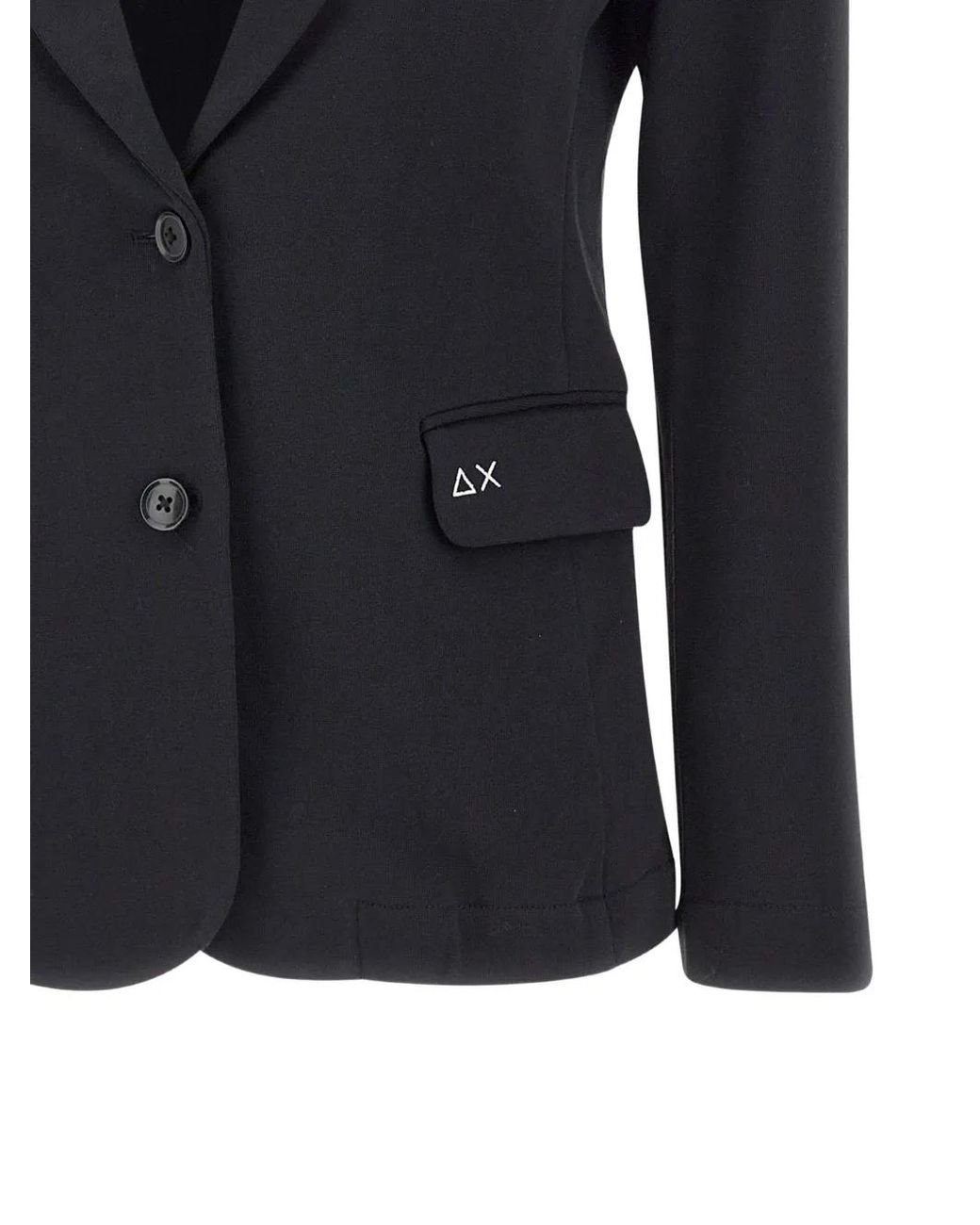 Sun 68 Blue Notched-Lapels Blazer