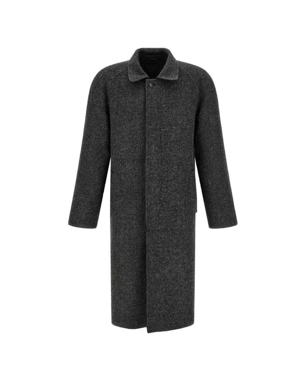 Prada Black Reversible Raglan Coat for men