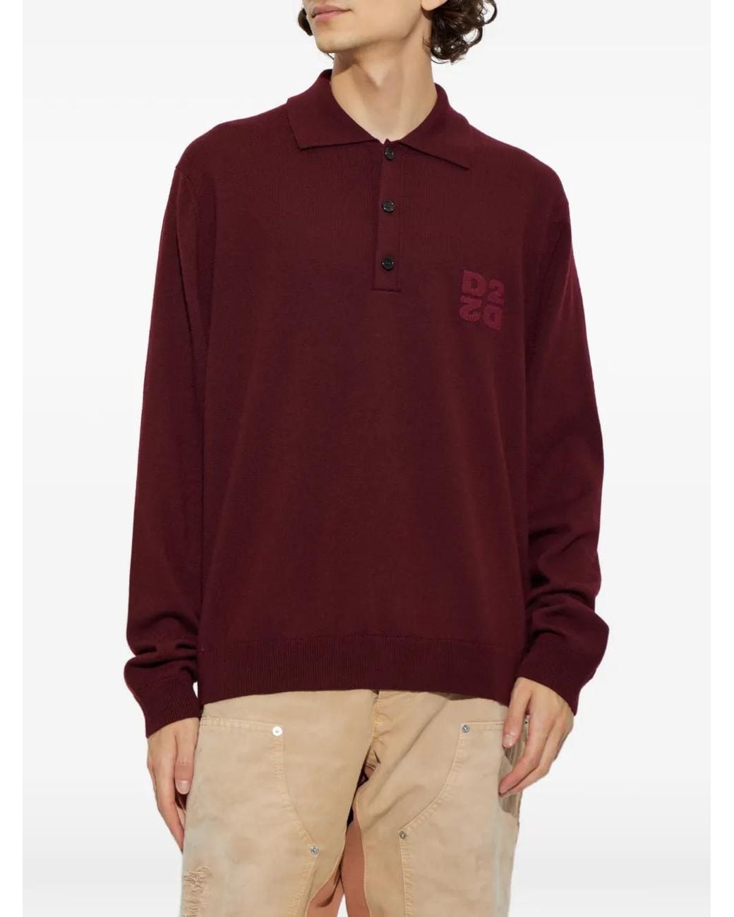 DSquared² Logo-Embroidered Wool Sweater for men