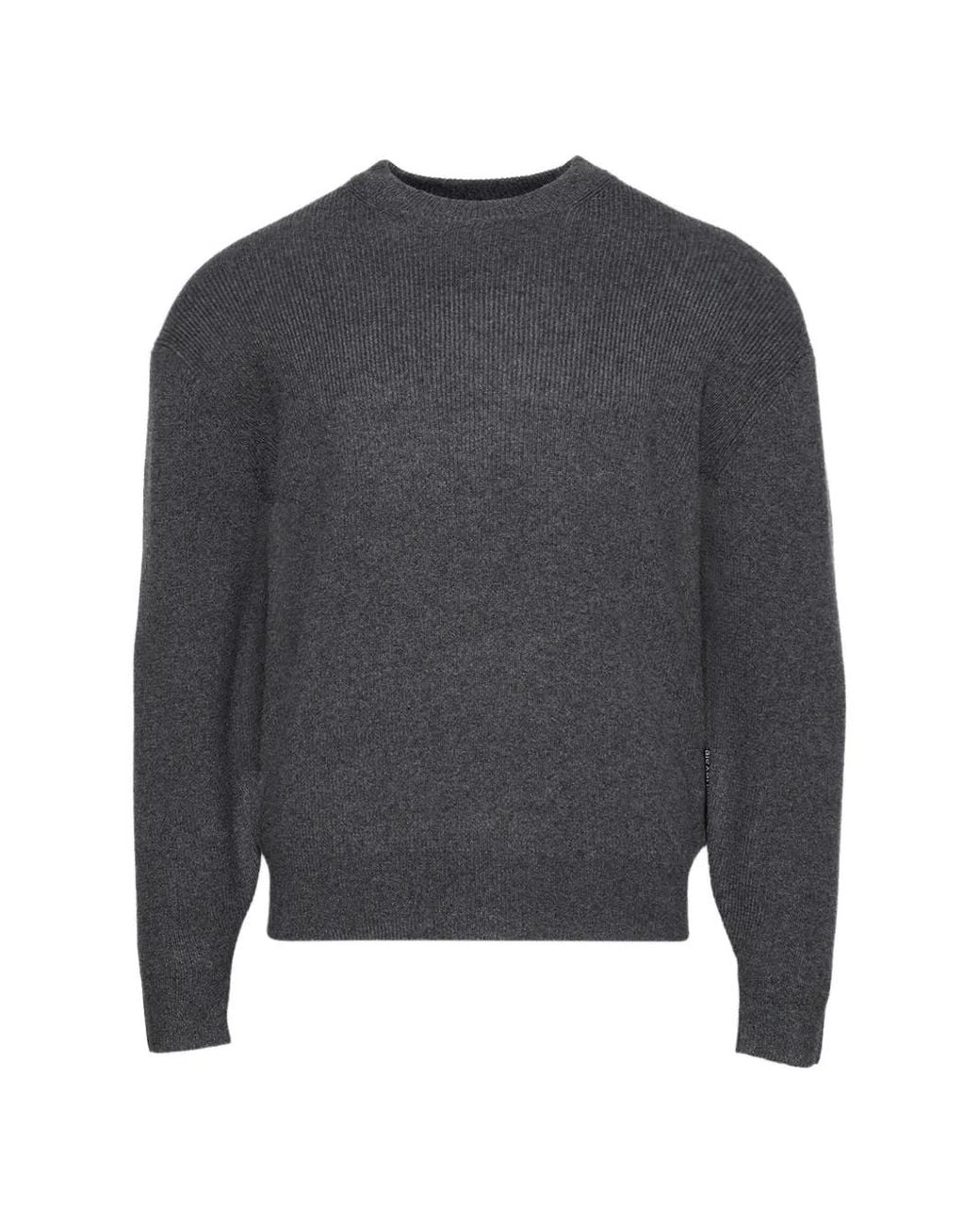 Alexander Wang Gray Pull En Coton Et Laine Mélangés Stretch À Col Rond for men