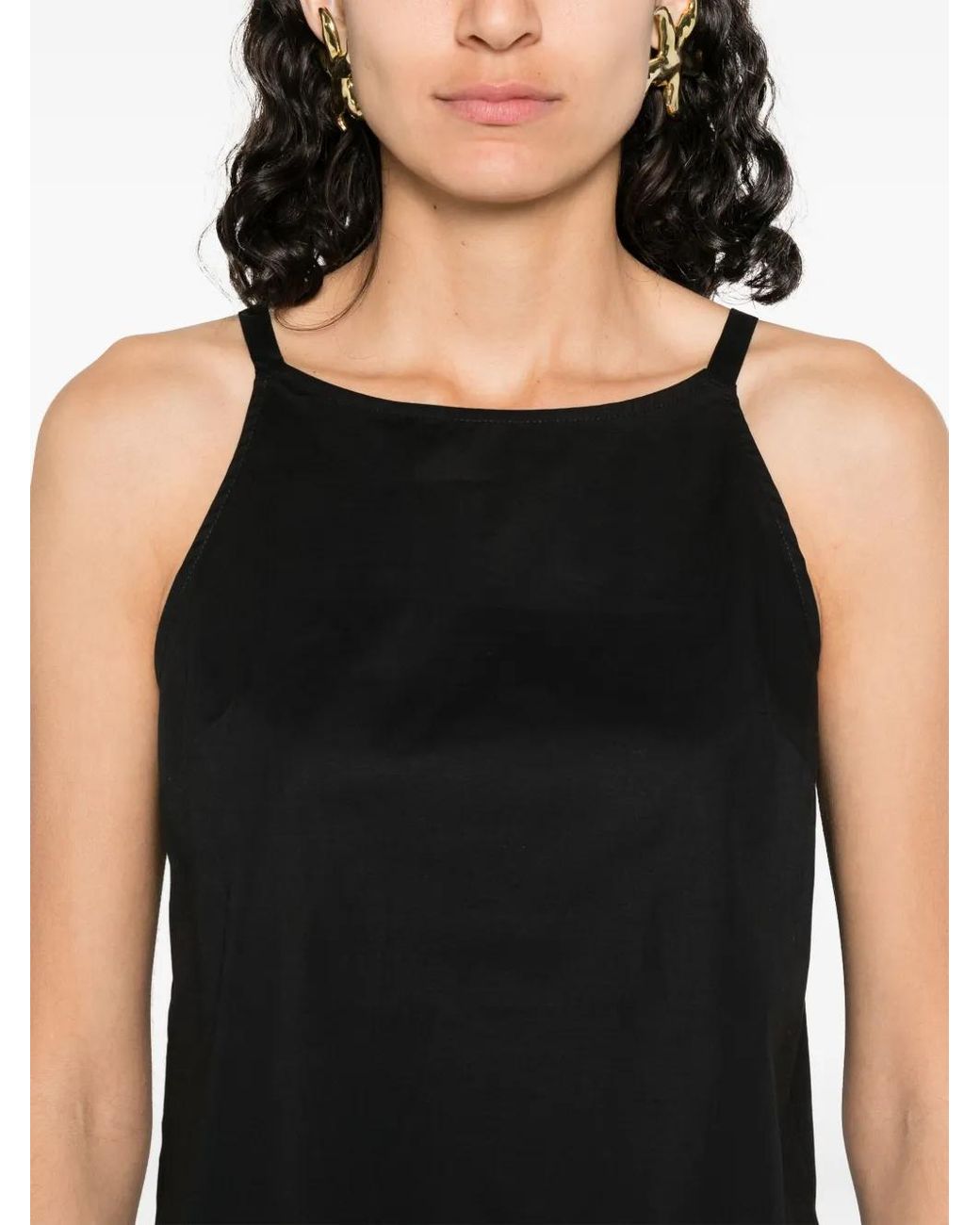 MOUTAKI Black Top Mit Schlüssellochausschnitt