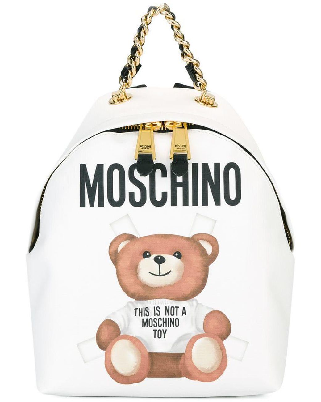 Mochila con motivo de osito y logo Moschino de color Blanco Lyst