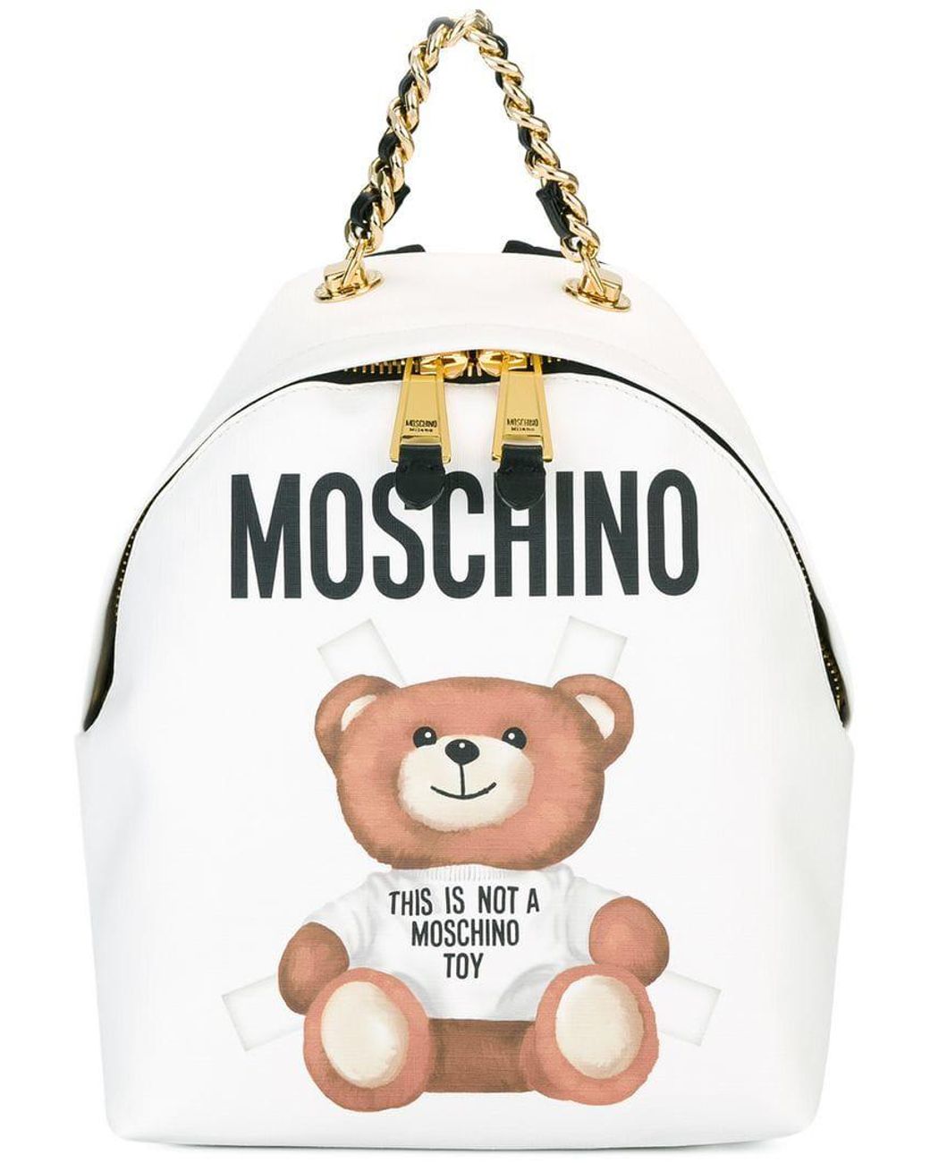 Mochila con motivo de osito y logo Moschino de color Blanco | Lyst