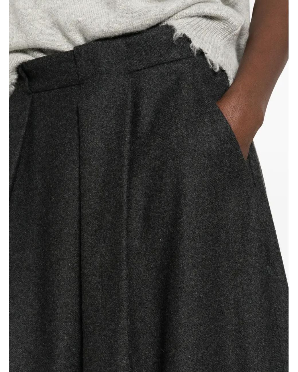 Antonelli Black Pleated-Detail Maxi Skirt