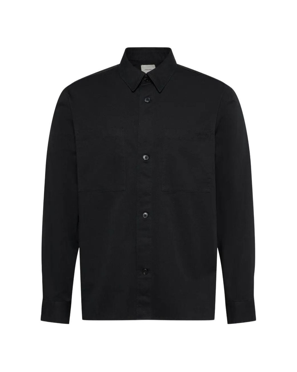 Calvin Klein Black Patch-Pocket Long-Sleeve Shirt for men