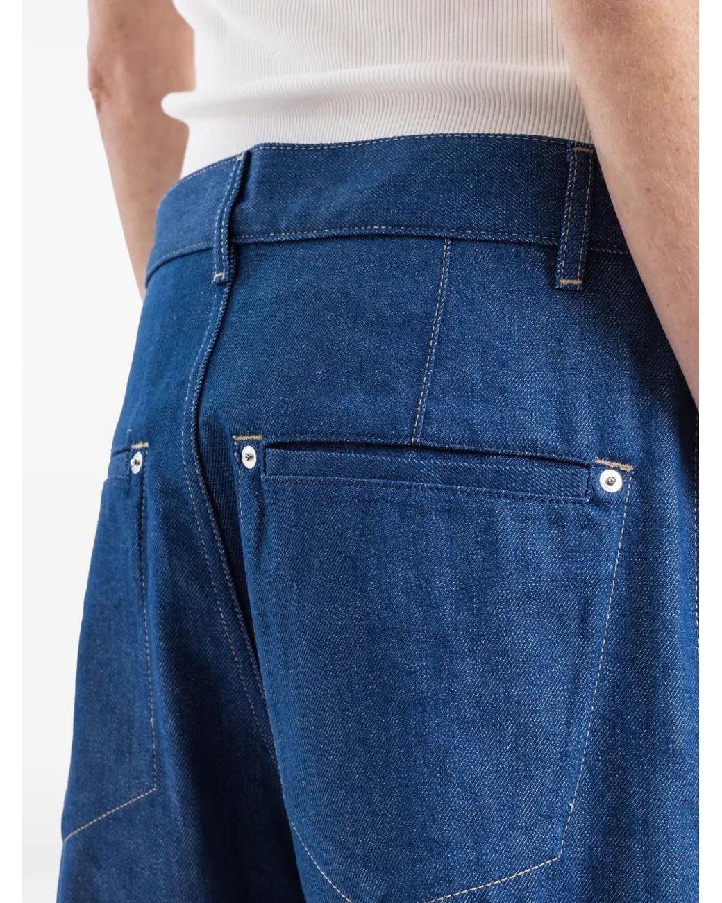 Sofie D'Hoore Blue Contrast-Stitching Jeans