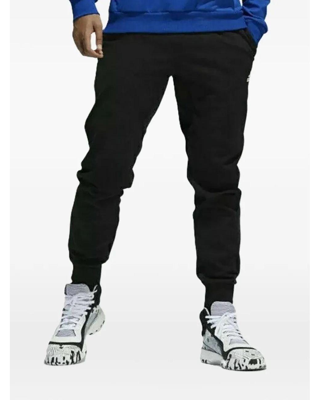 Adidas Black Elasticated-Waistband Track Pants for men