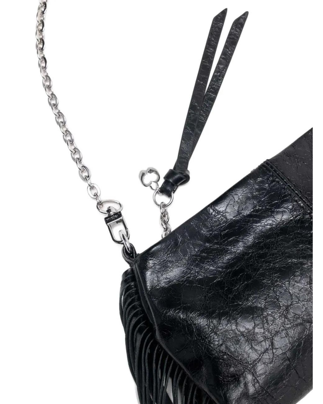 Maje White Miss M Fringe-Detail Clutch Bag
