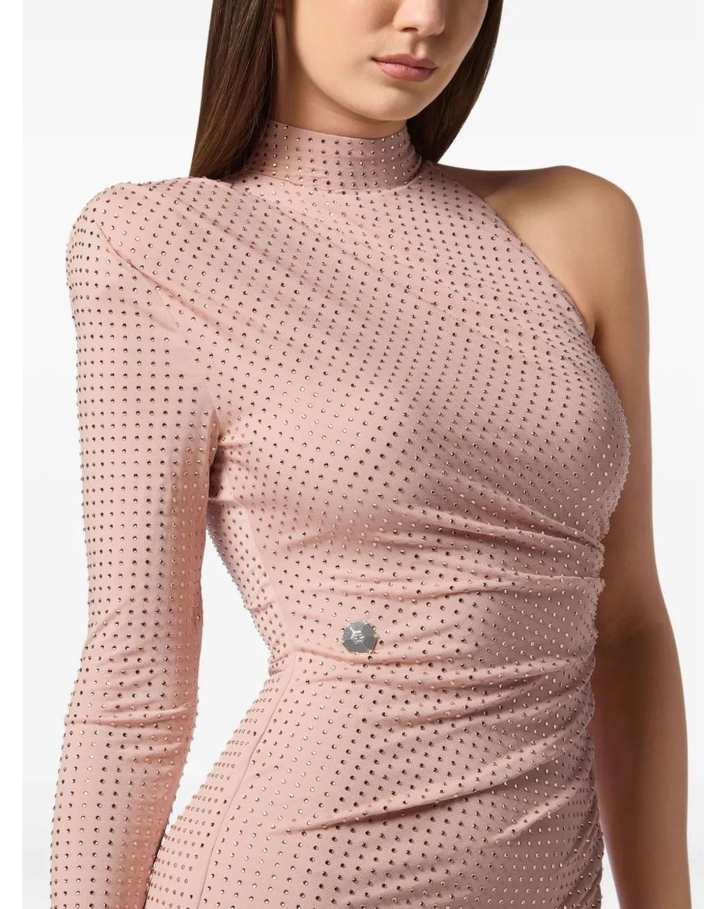 Philipp Plein Pink Strass-Embellished Dress