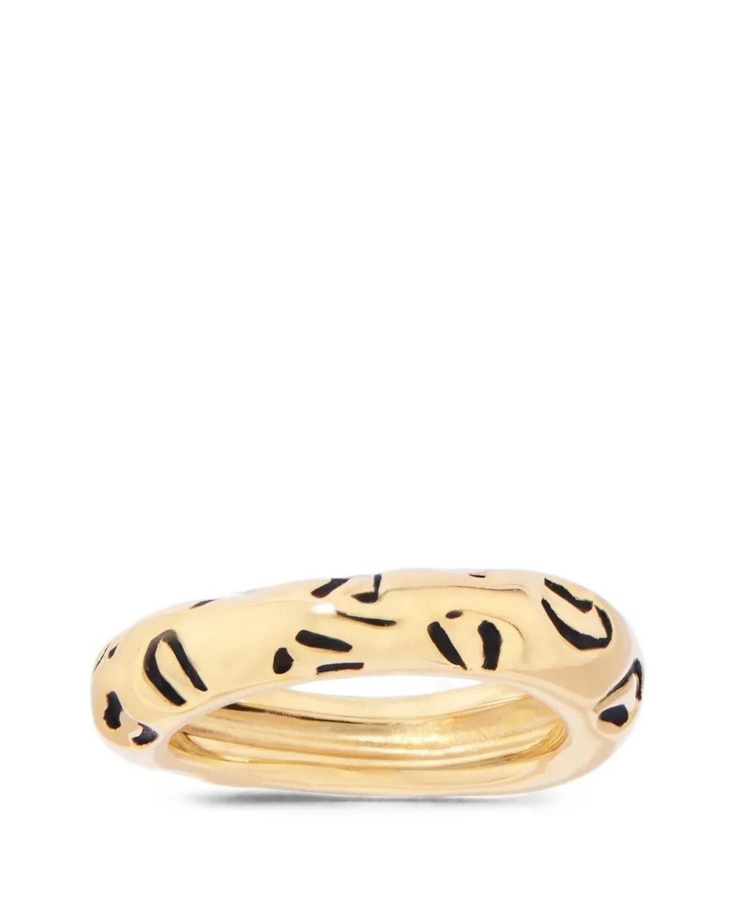 Aurelie Bidermann Metallic Imbali Leopard-Print Ring