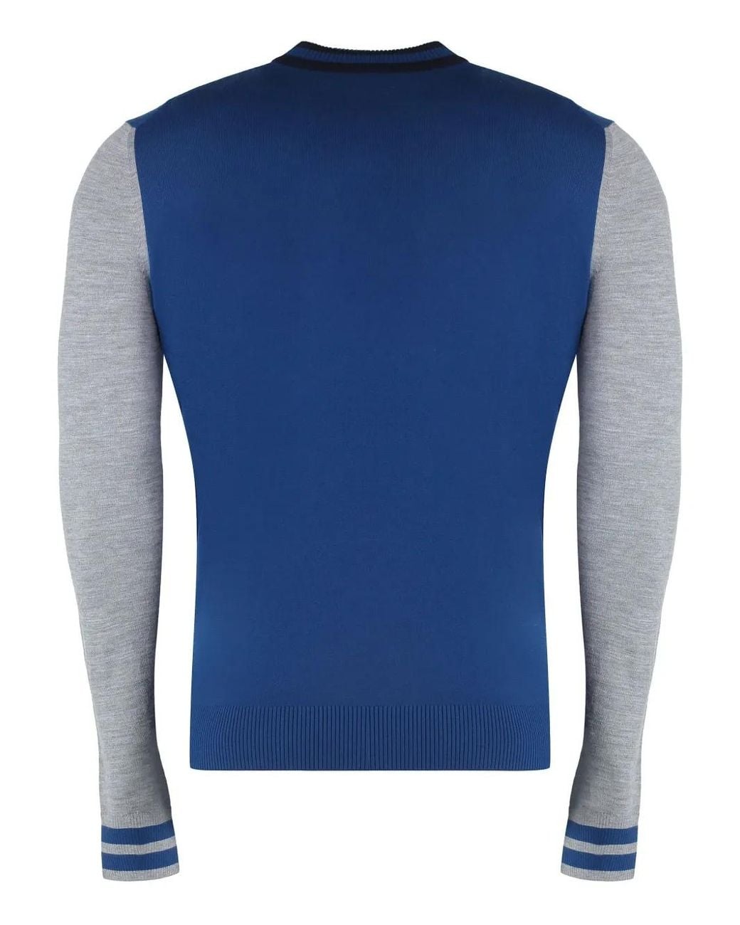 Malo Blue Virgin Wool Sweater for men