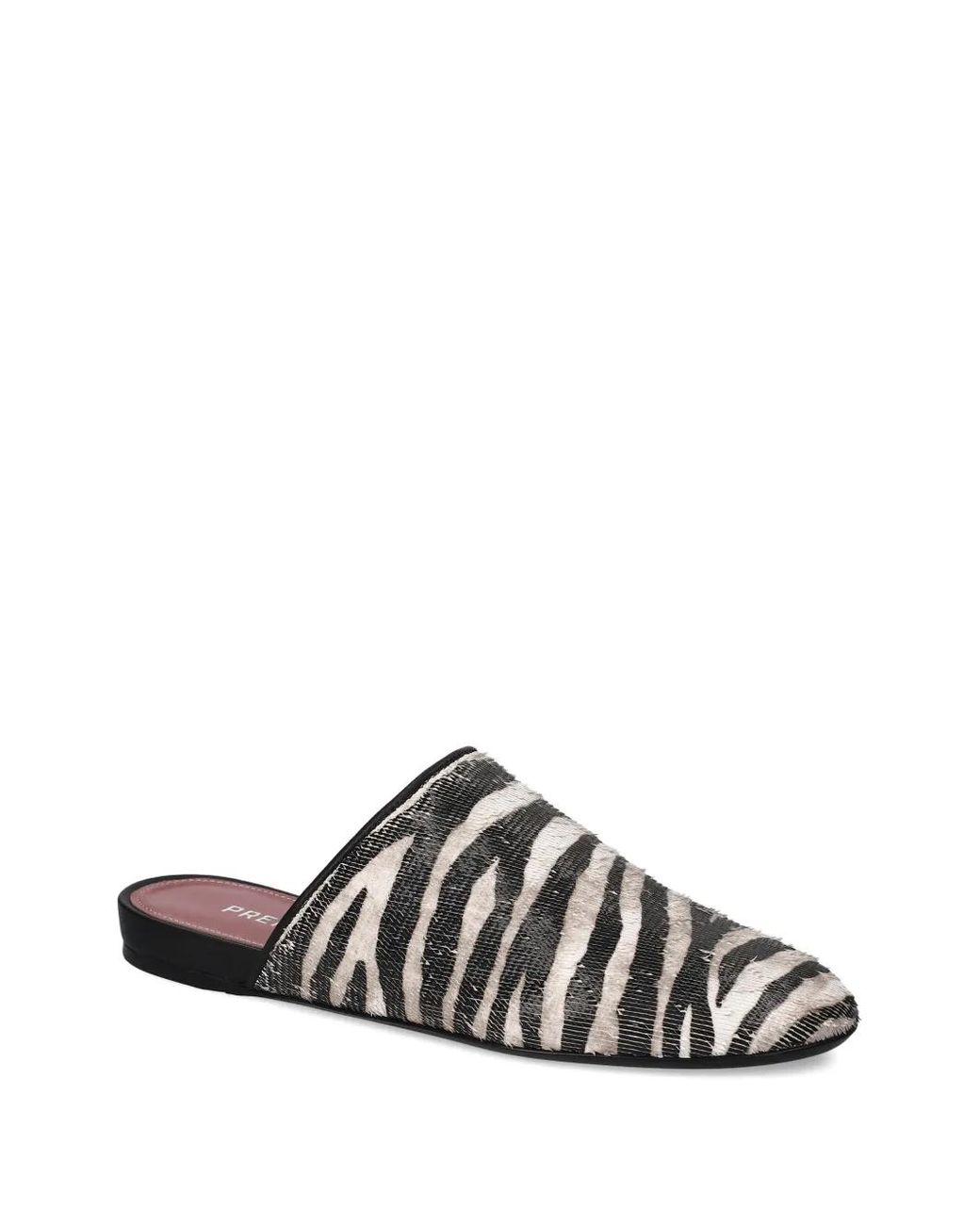 Premiata Black Zebra-Pattern Mules