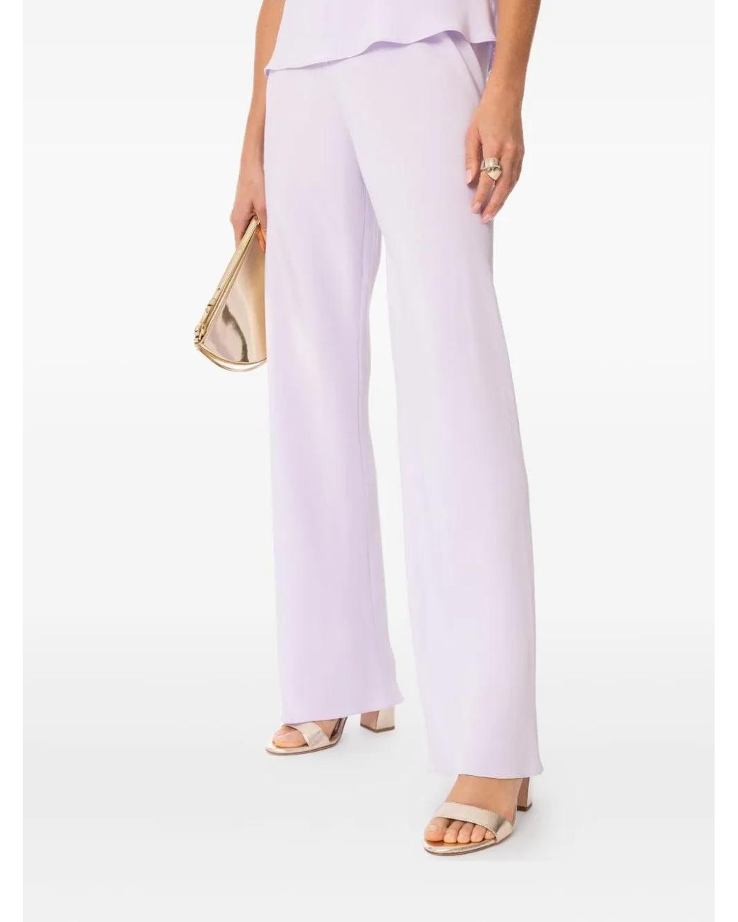 Peter Cohen Purple Bias Wide-Leg Trousers