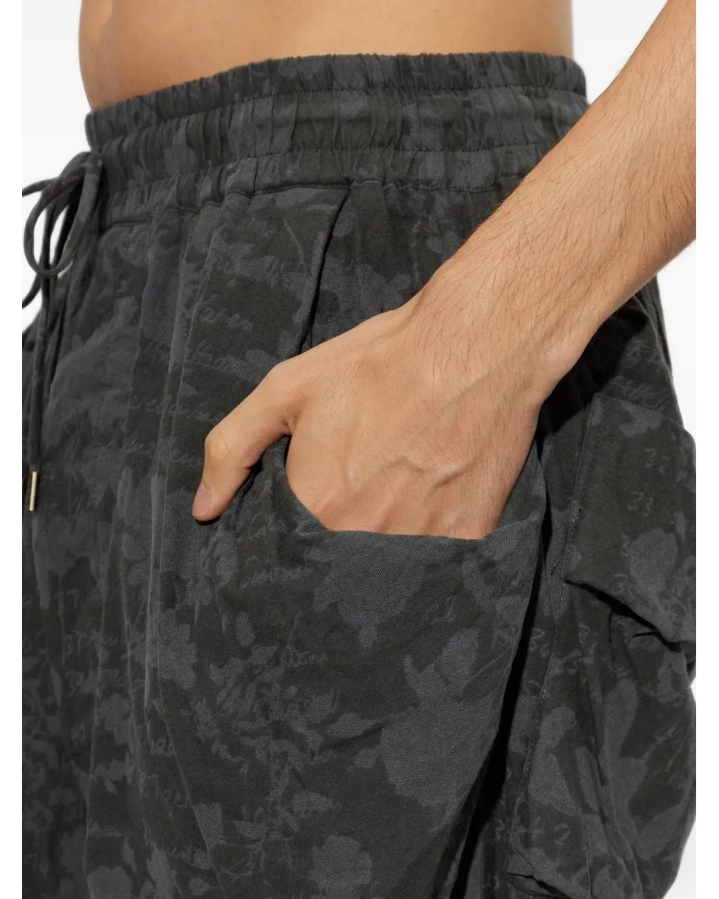 Vivienne Westwood Black Builder Floral-Print Trousers for men
