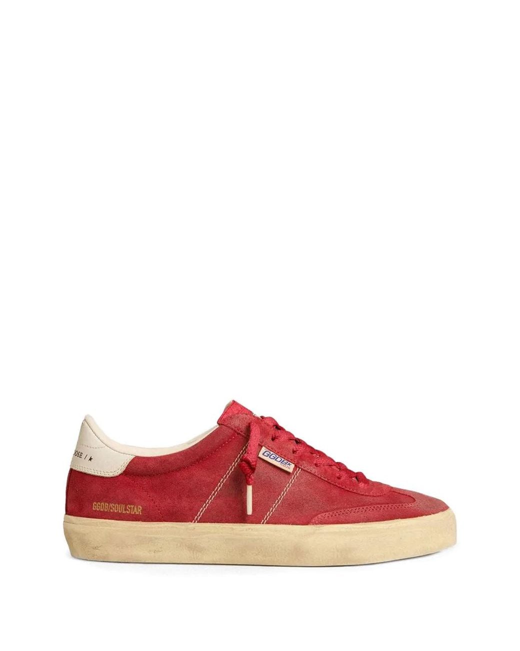 Golden Goose Deluxe Brand Red Low-Top Suede Sneakers With Padded Collar