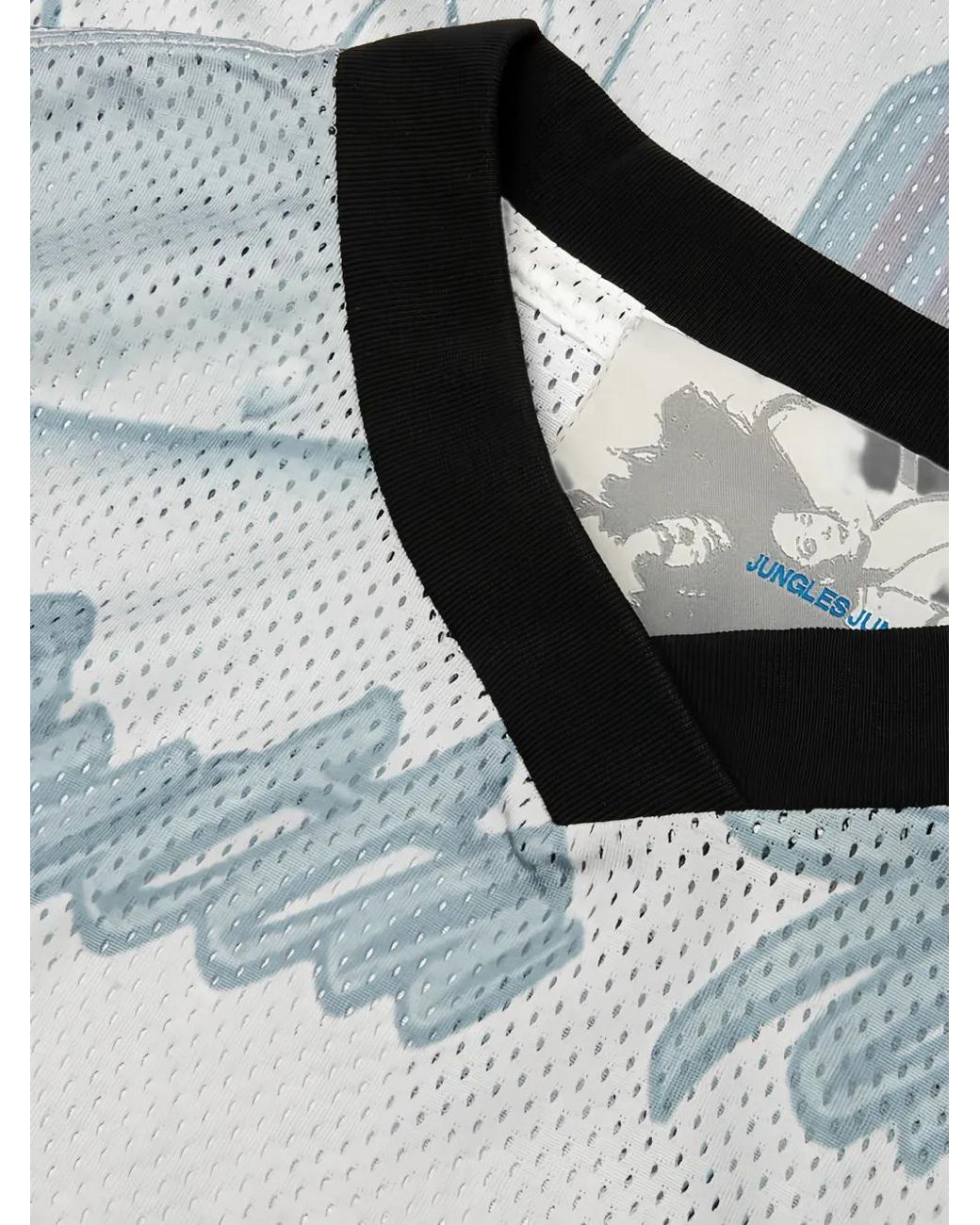 JUNGLES White Outta Time Mesh Jersey T-Shirt for men