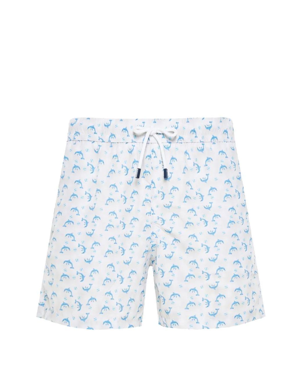 Fedeli Blue Dolphin-Print Swim Shorts for men