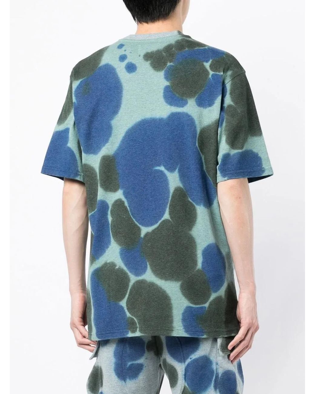 Buscemi Blue Tie-Dye Print Logo T-Shirt for men
