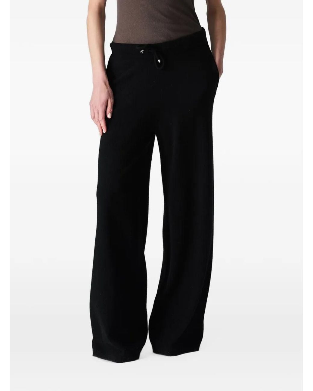 Vera Wang Black Jordan Drawstring Wide-Leg Trousers