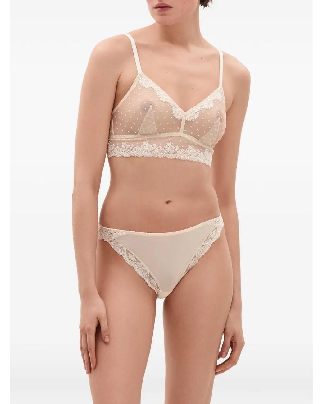 Eres Natural Génoise Lace-Trim Bra