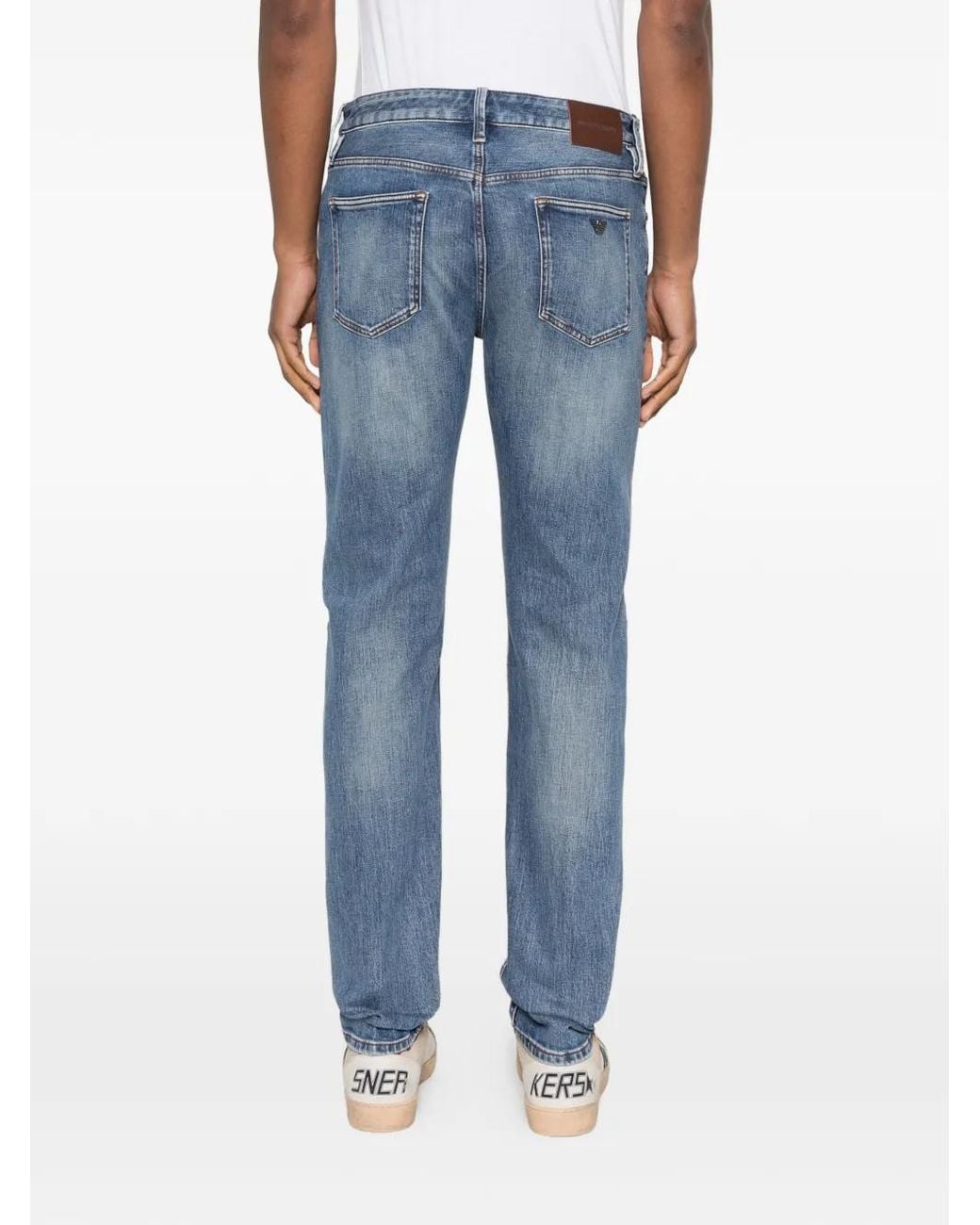 Emporio Armani Blue J75 Slim-Fit, 8.6-Oz Comfort Stretch-Denim Jeans for men