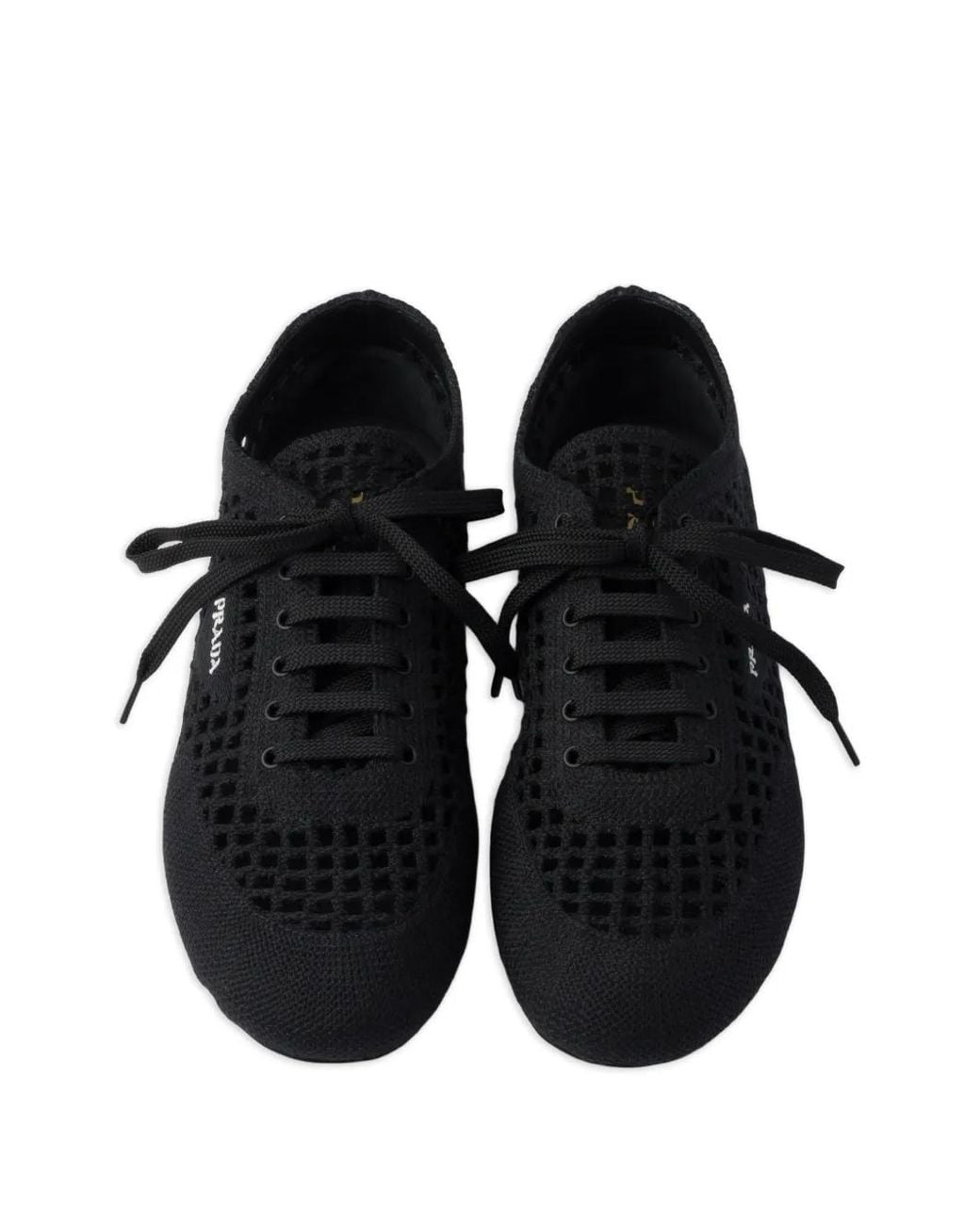 Prada Black Cotton Crochet Collapse Sneakers