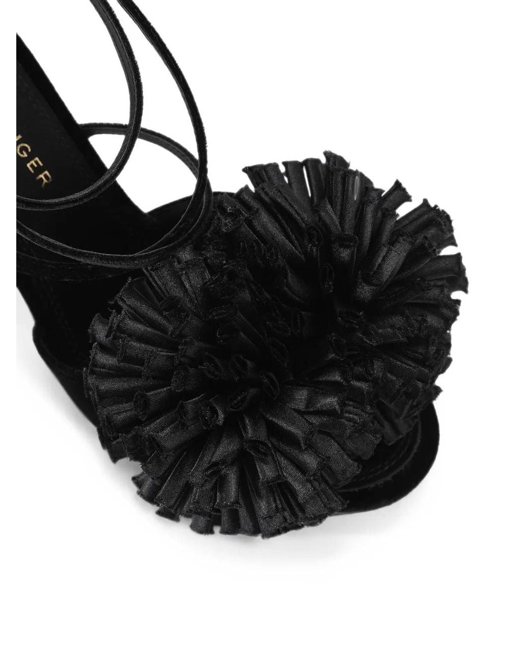 Kurt Geiger Black Pom Heel Sandals