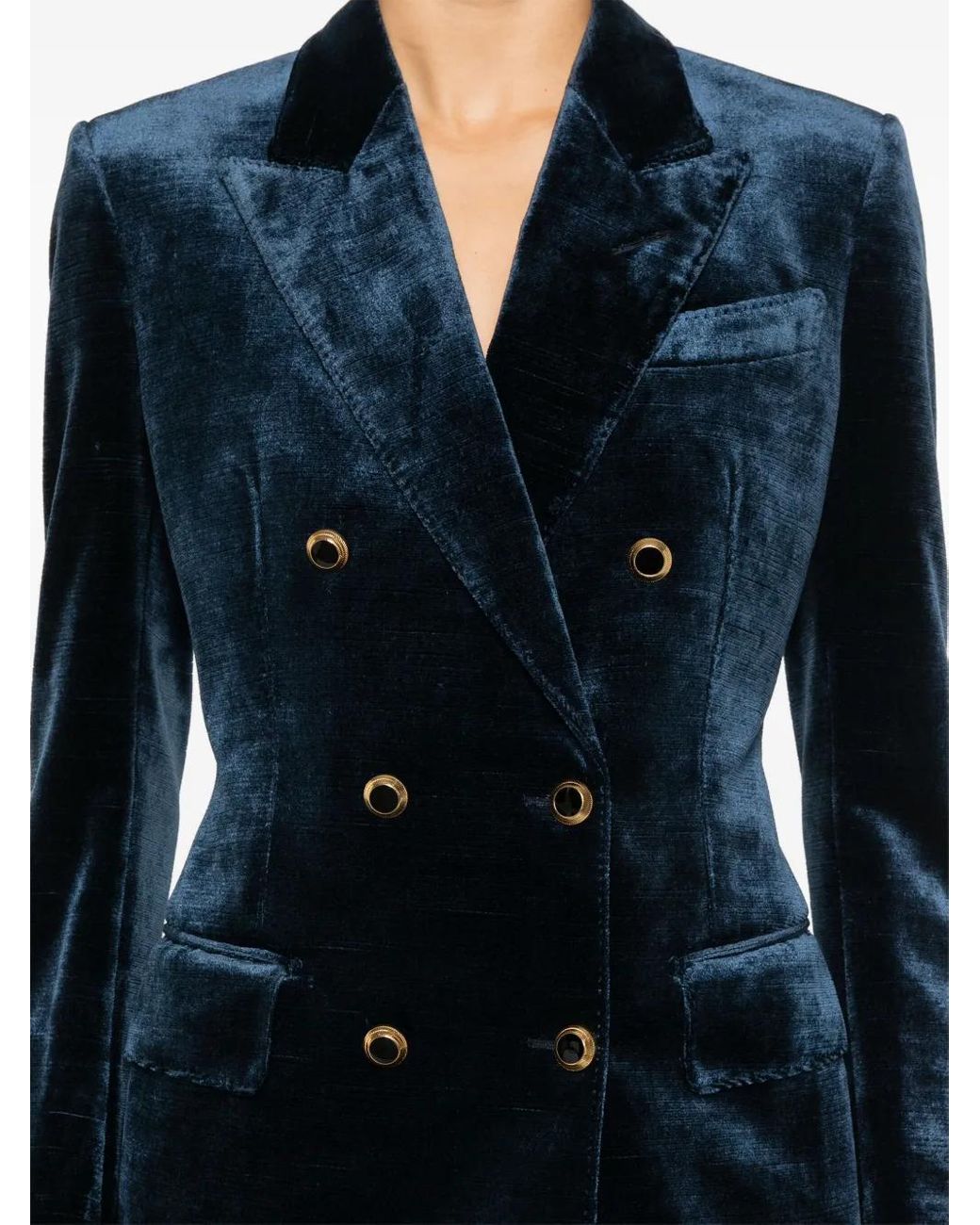 Tom Ford Blue Double-Breasted Blazer