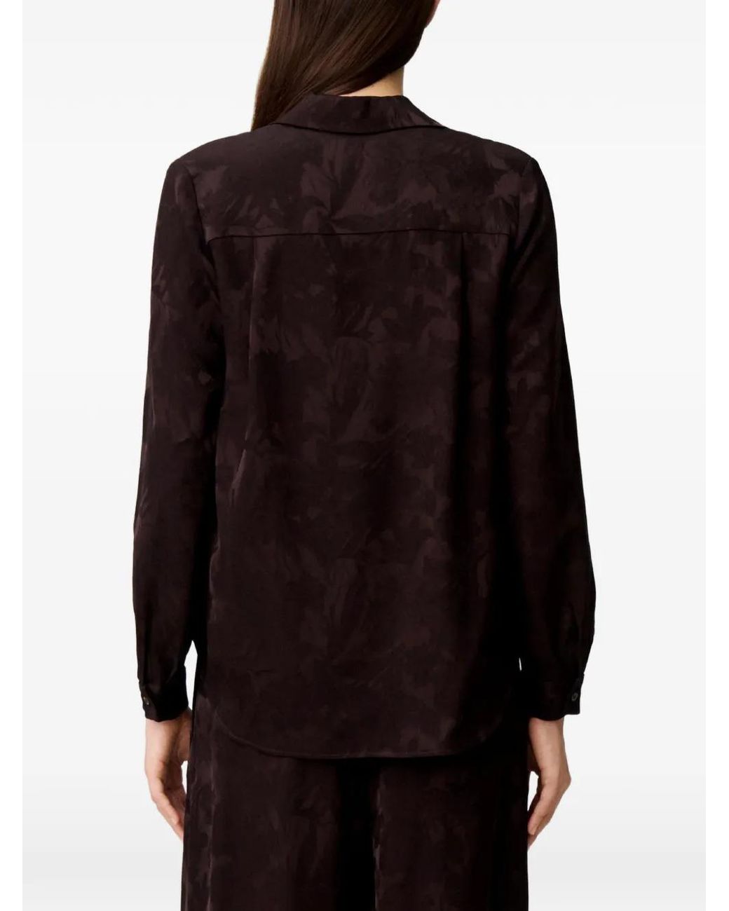Claudie Pierlot Brown Polo À Fleurs Imprimées Et Manches Longues