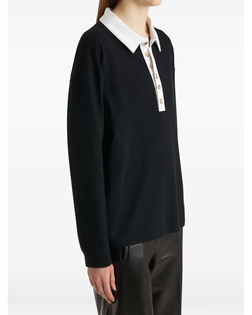 Khaite Black Faithful Button-Up Polo