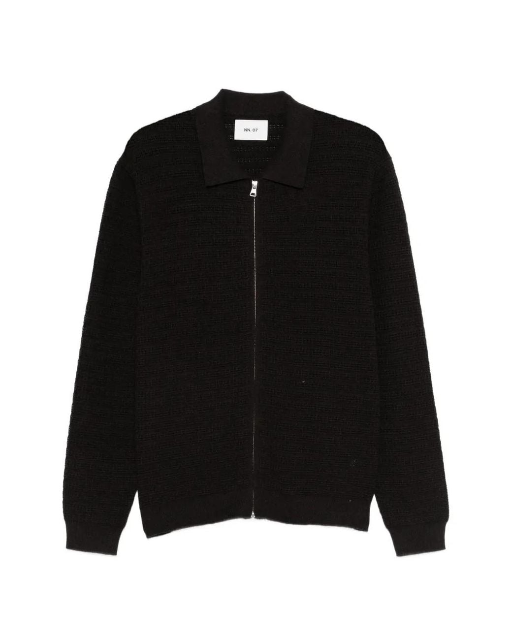 NN07 Black Cardigan Gustav À Fermeture Zippée for men