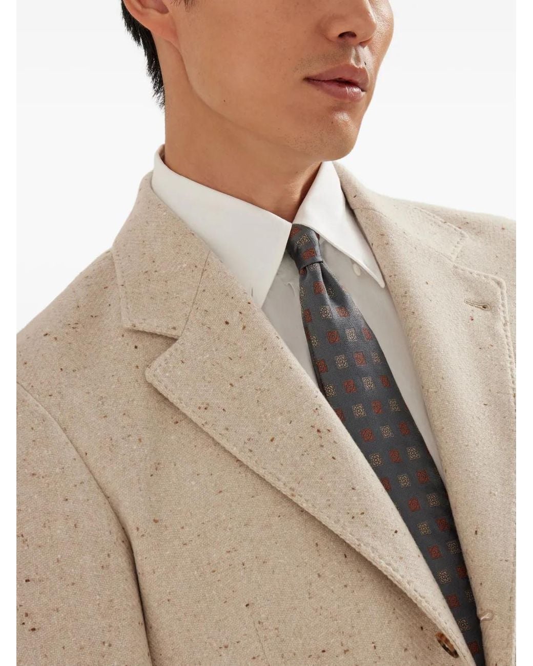 Brunello Cucinelli Natural Notched-Lapels Blazer for men