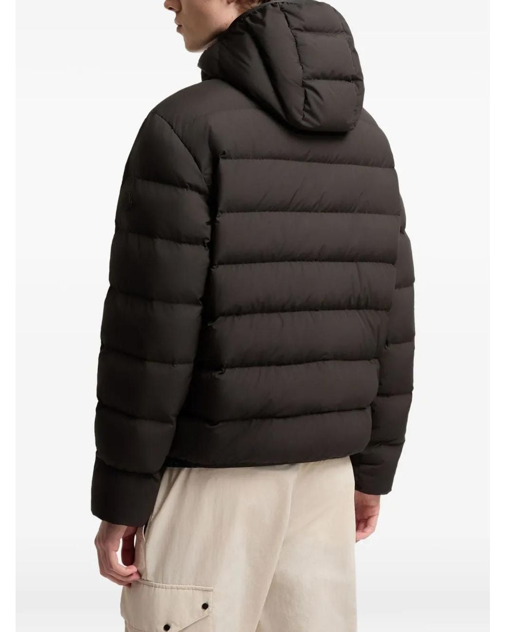 Moncler Black Quilted Hood Jacket for men