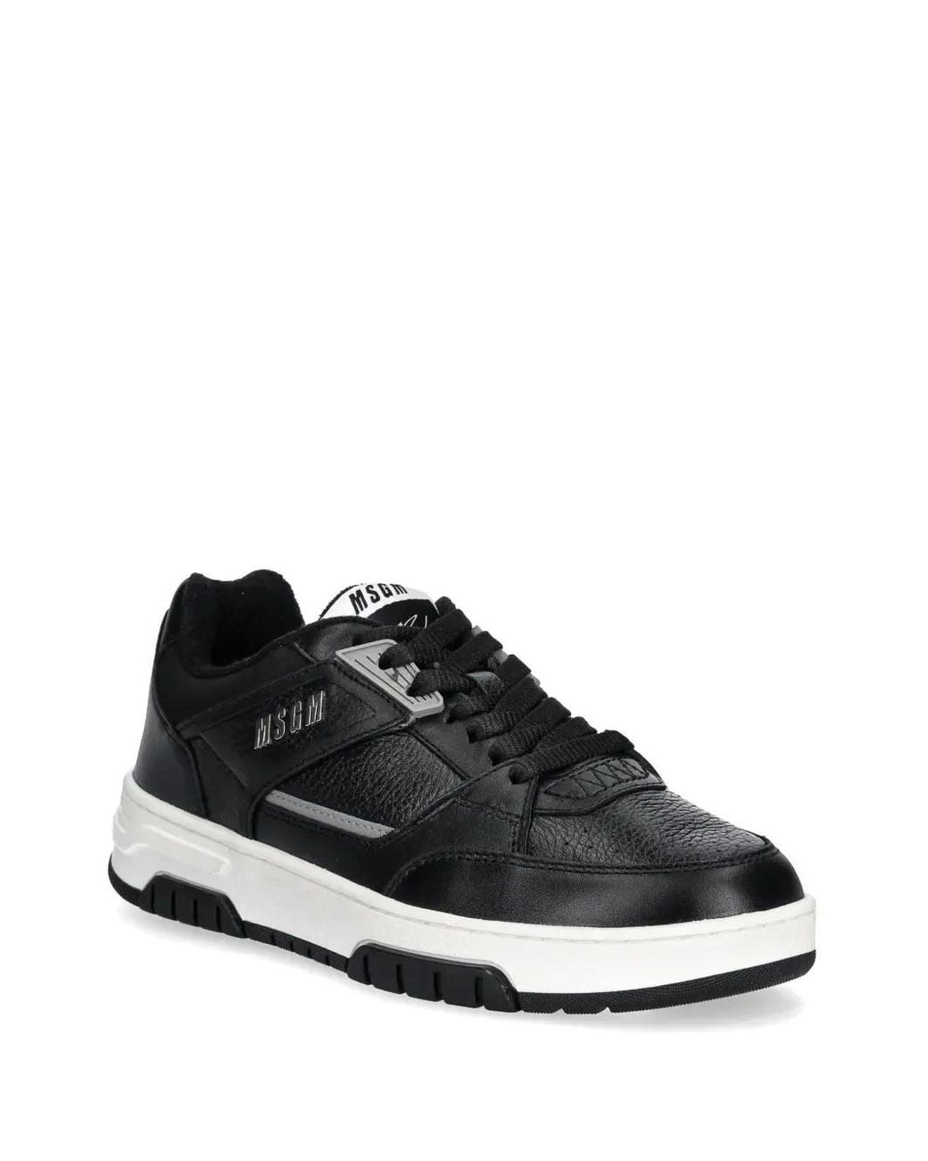 MSGM Black Logo-Patch Sneakers
