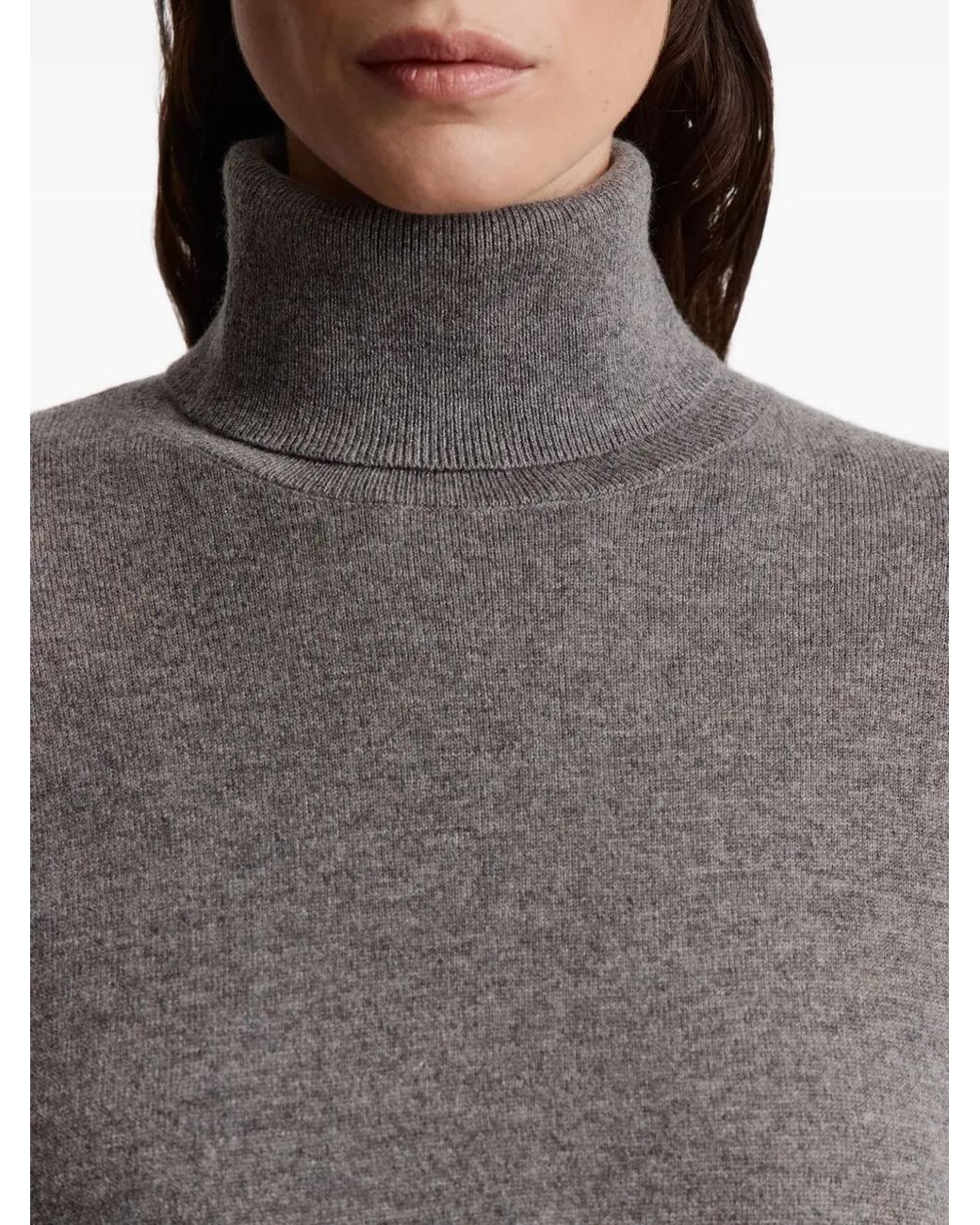 12 STOREEZ Gray Turtleneck Knitted Sweater
