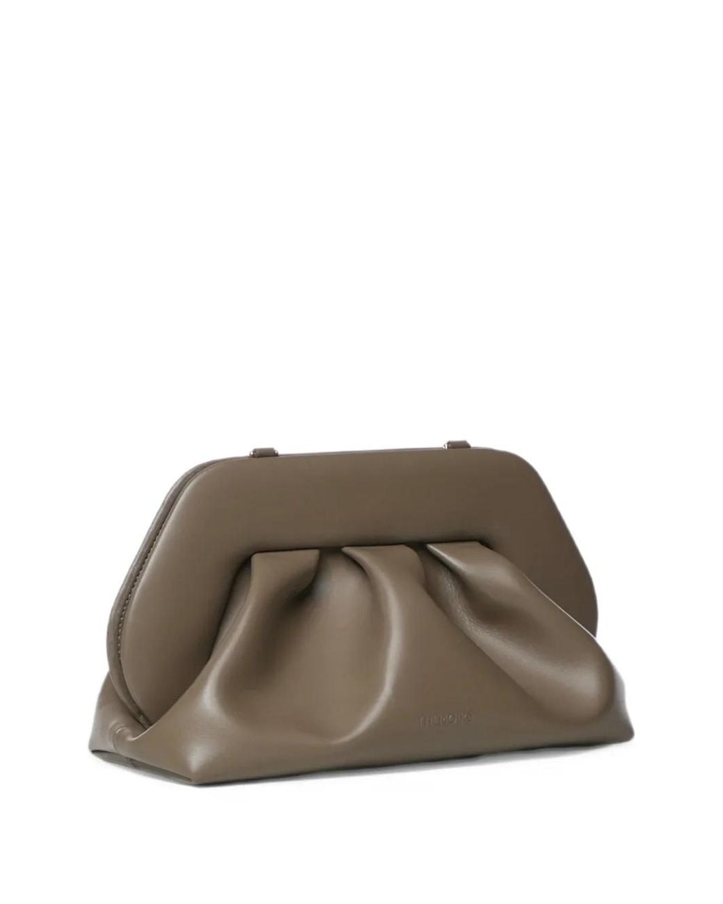 THEMOIRÈ Brown Medium Bios Ruched Clutch Bag