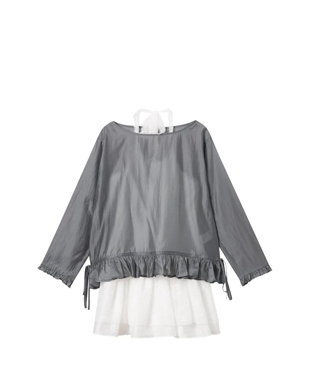 B+ AB Gray Ruffled Playsuit