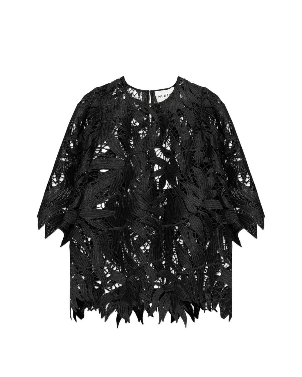 Munthe Bubble Blouse Met Kant in het Black
