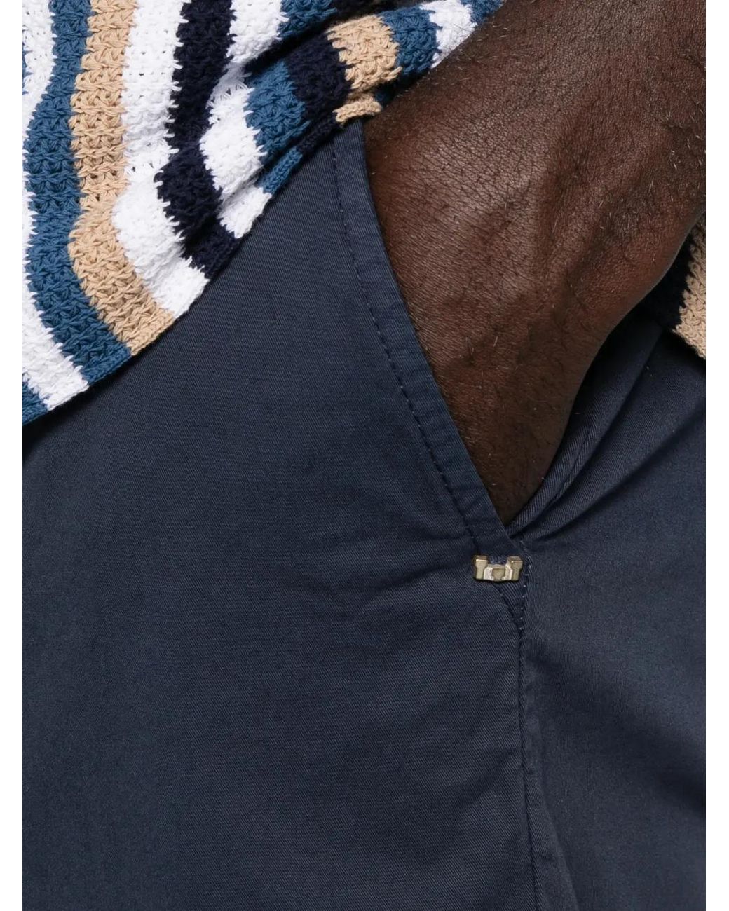 Entre Amis Blue Danubio Belt-Loop Shorts for men