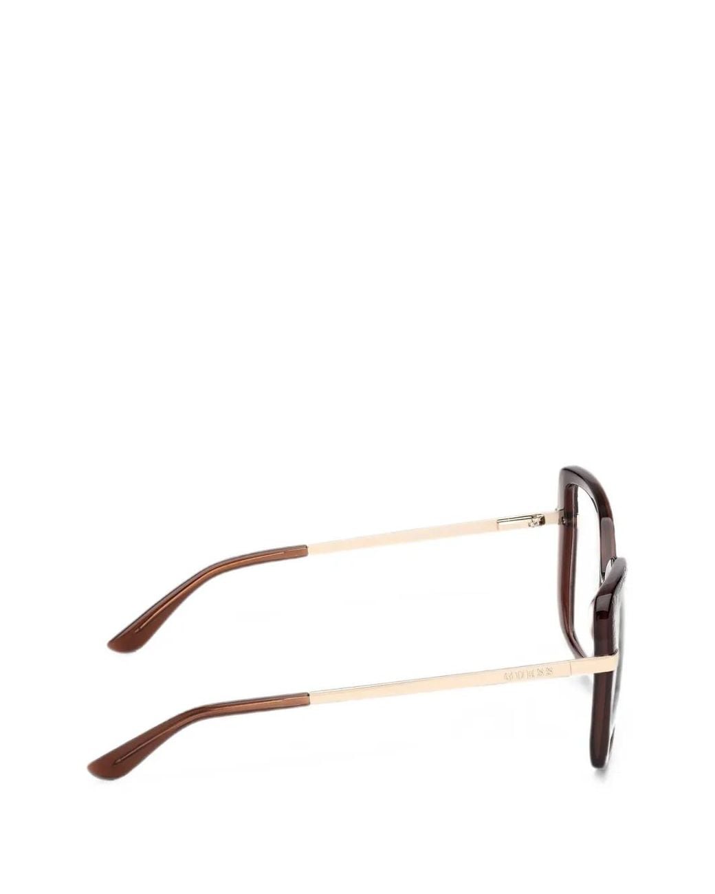 GUESS EYEWEAR Brown Geometric-Frame Glasses