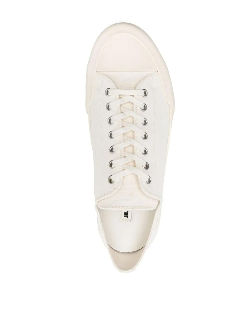 Jil Sander White Lace-Up Low-Top Sneakers For for men
