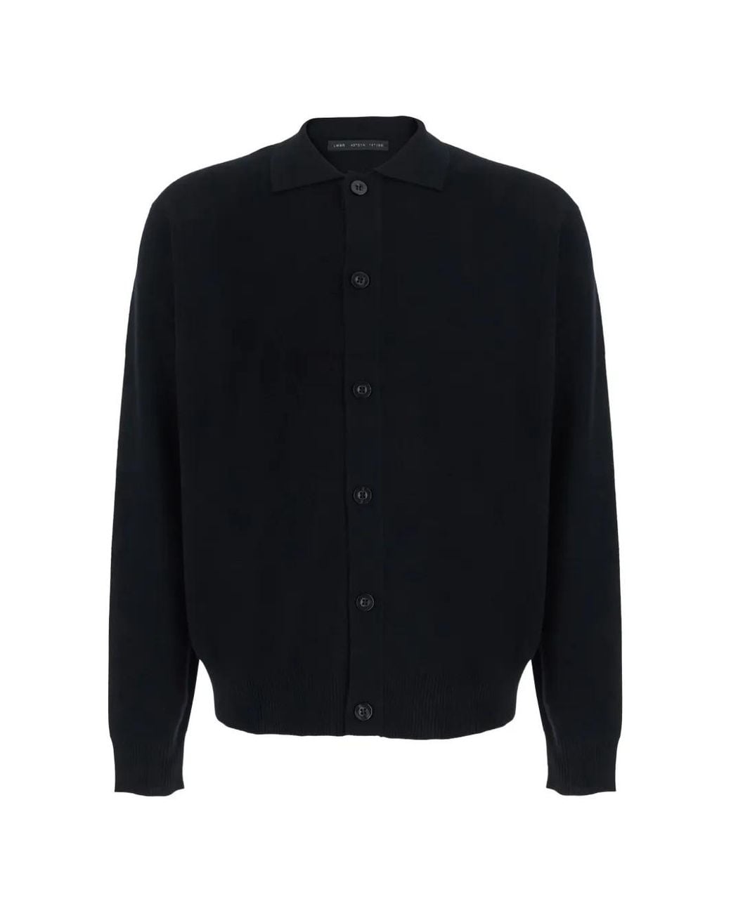 Low Brand Blue Button-Up Collar Sweater for men