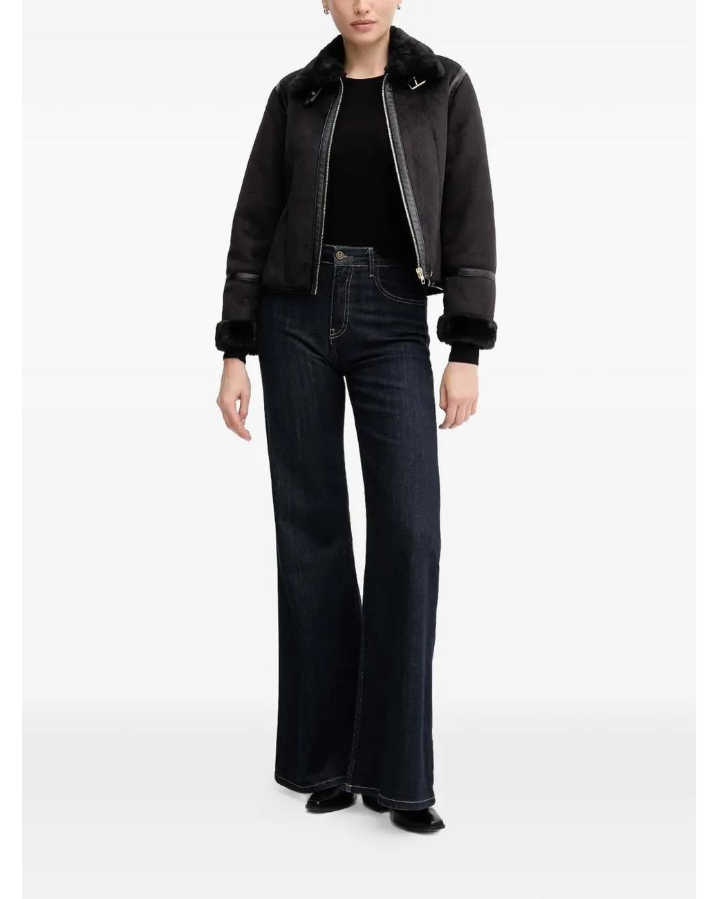 GAUDI Black Textured-Collar Jacket