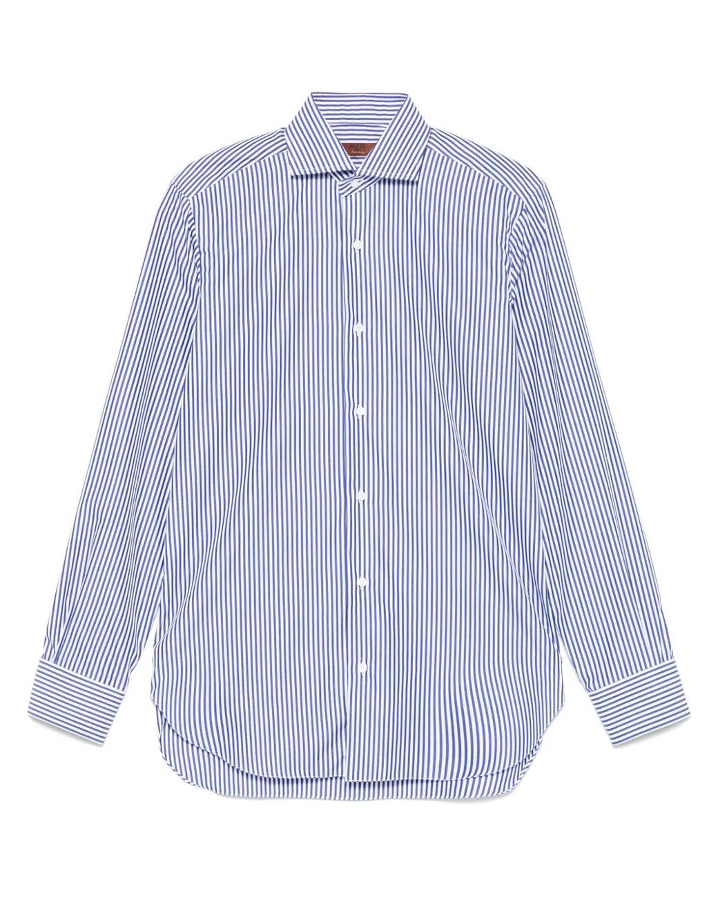 Barba Napoli Blue Cotton Shirt for men