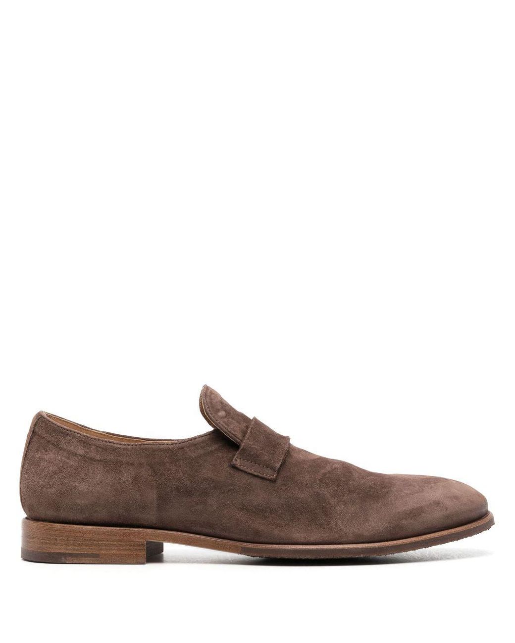 Alberto Fasciani Strap-detail Suede Loafers in Brown for Men | Lyst